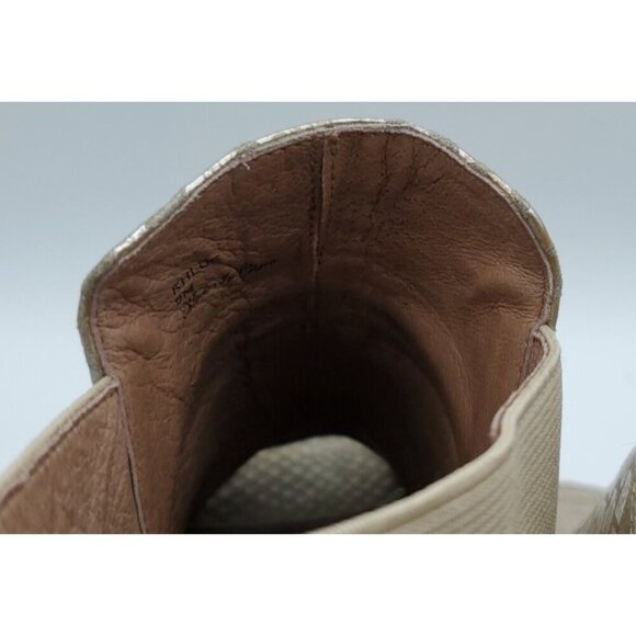 Donald PLINER Khloe Gold Leather Platino Snake Print Peep Toe Shoe Bootie Size 9 - Picture 9 of 14